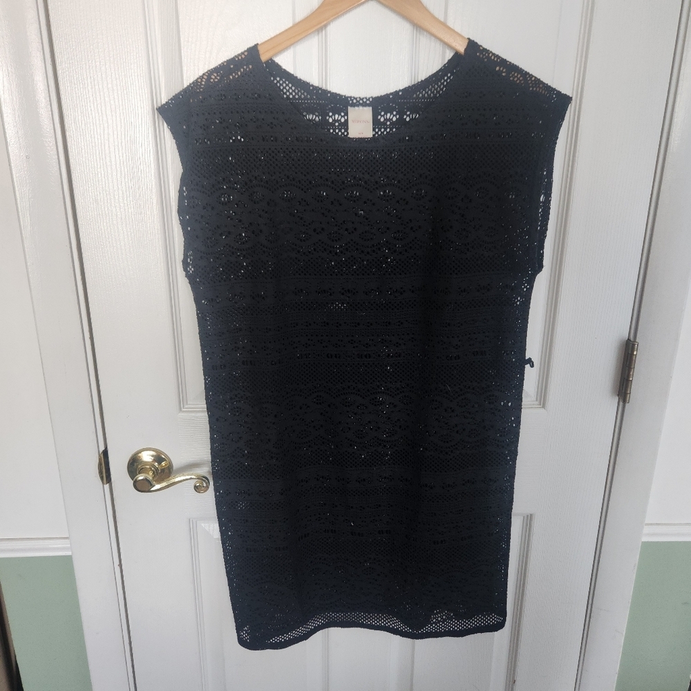 Merona Black Sleeveless Sheath Mini Beach Cover Up‎ Size M